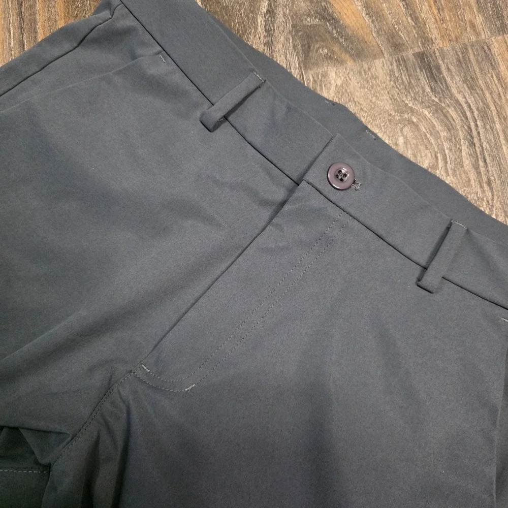 LIBIN Mens 32W x 30L Gray‎ Polyester Flat Front Performance Dress Pants